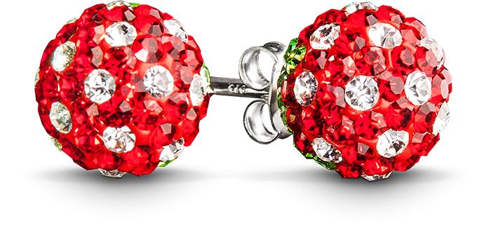 Erdbeer-Ohrringe für Damen: Runde Ohrstecker, 925 Silber 🍓